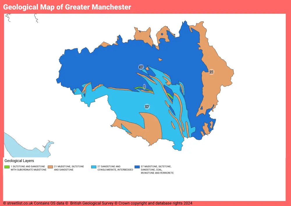 Geological Map of Greater Manchester